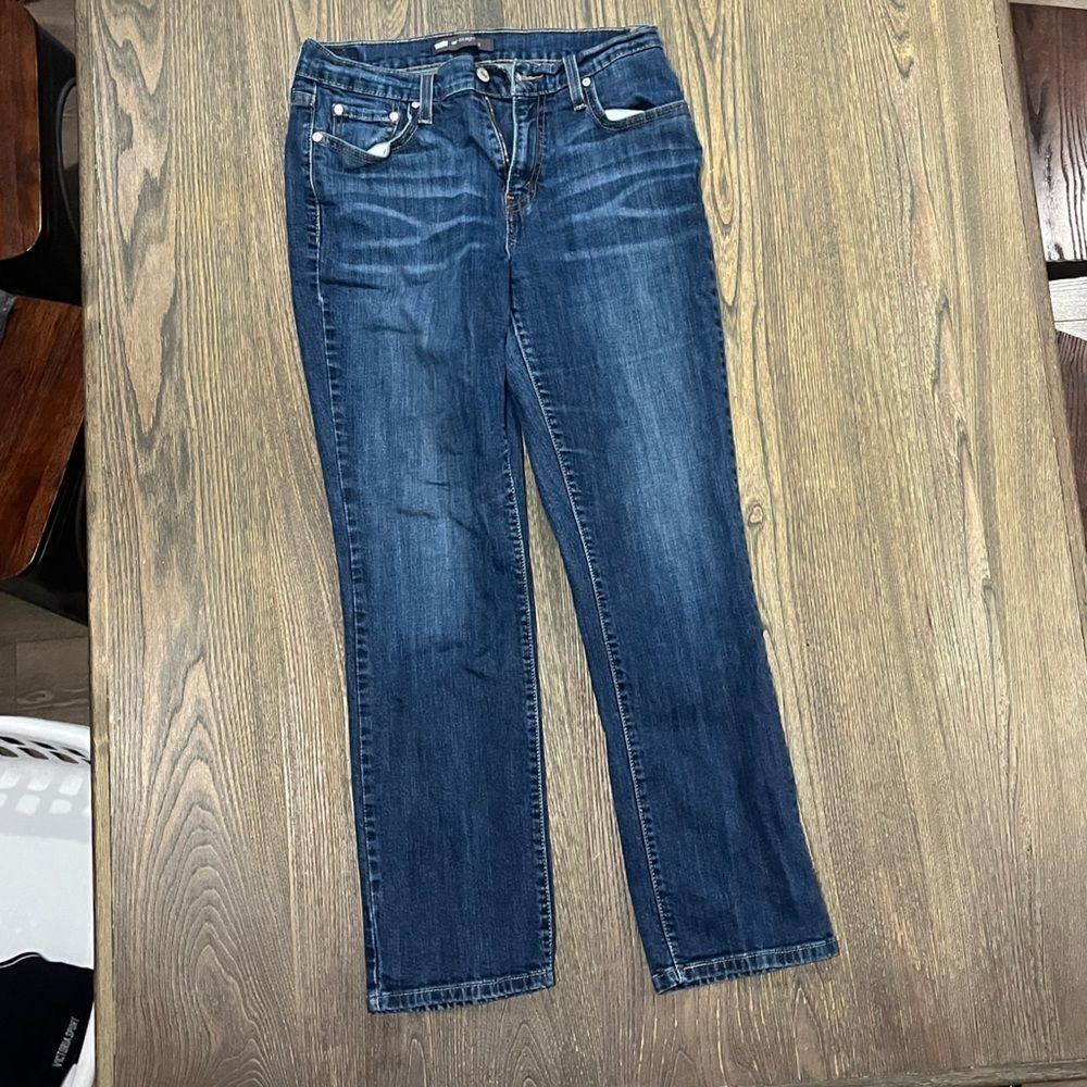 Levis 505 Straight Leg Jeans Mid Rise Medium Wash Cotton Blue Denim Size 30x30